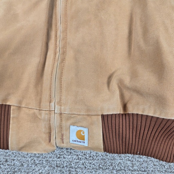 Vintage Carhartt J13 Santa Fe Mens XL Tan Beige Work Jacket Quilt Lined - Picture 5 of 13